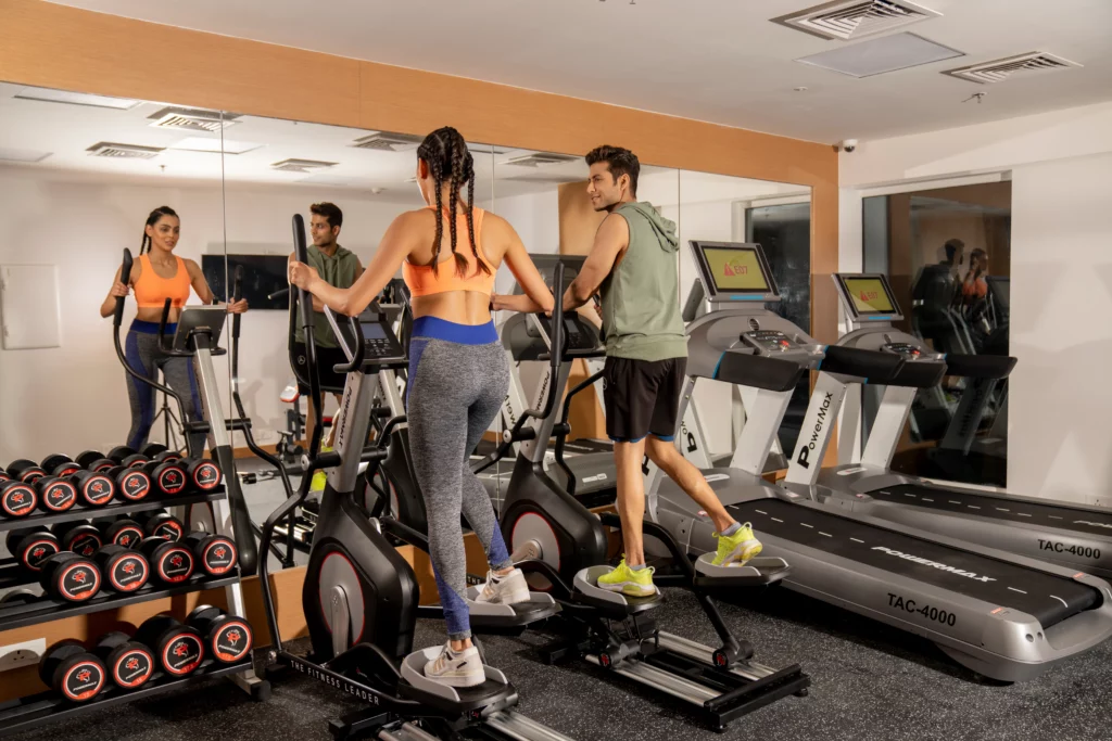 gym at a five star hotel in noida